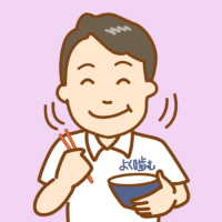 よく噛む男性